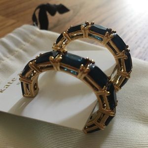 NWT Kate Spade Hoop Earrings Gold Blue